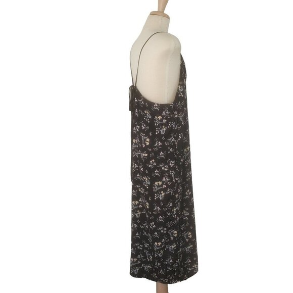 Rope Picnic Strappy Open Back Maxi Dress Black Floral Rayon Women Size 38/Small - Picture 6 of 8